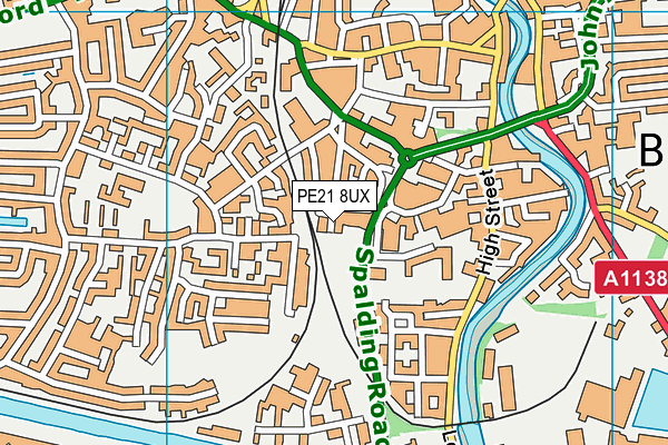 PE21 8UX map - OS VectorMap District (Ordnance Survey)