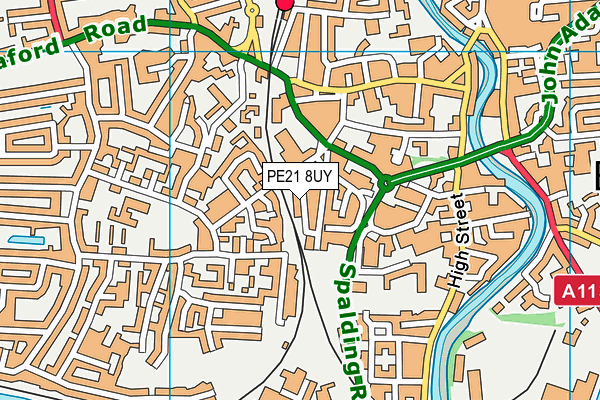 PE21 8UY map - OS VectorMap District (Ordnance Survey)