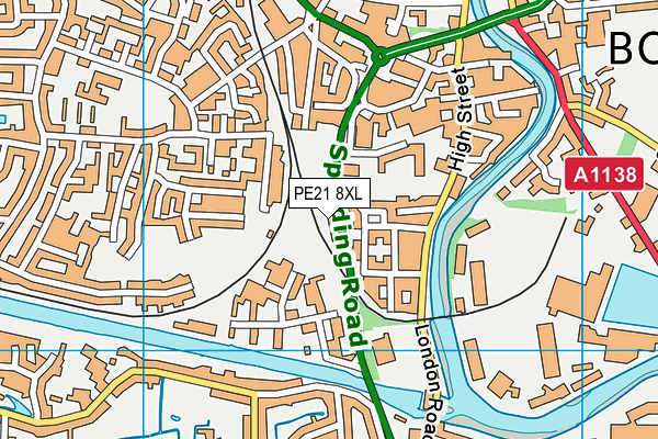 PE21 8XL map - OS VectorMap District (Ordnance Survey)
