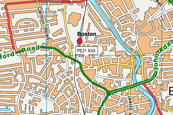 PE21 8XX map - OS VectorMap District (Ordnance Survey)