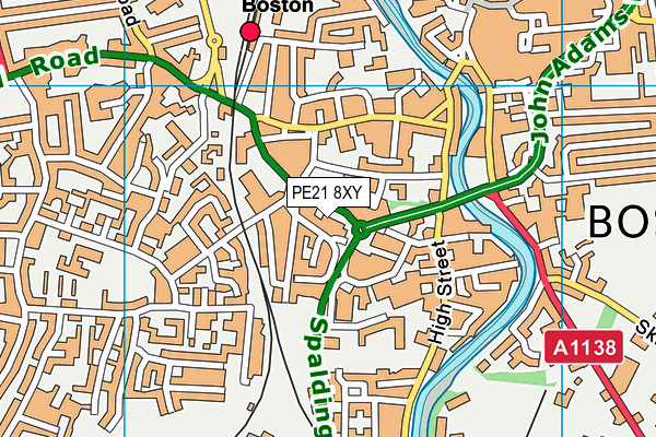 PE21 8XY map - OS VectorMap District (Ordnance Survey)