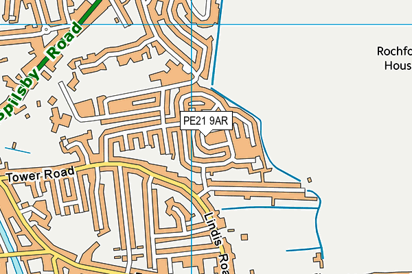 PE21 9AR map - OS VectorMap District (Ordnance Survey)