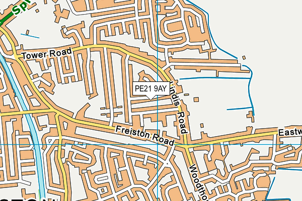 PE21 9AY map - OS VectorMap District (Ordnance Survey)