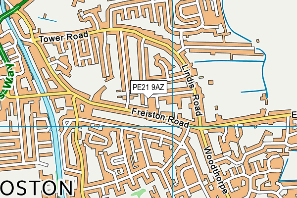 PE21 9AZ map - OS VectorMap District (Ordnance Survey)