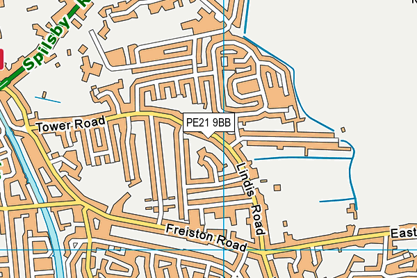 PE21 9BB map - OS VectorMap District (Ordnance Survey)