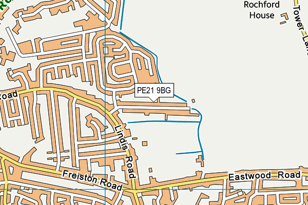 PE21 9BG map - OS VectorMap District (Ordnance Survey)