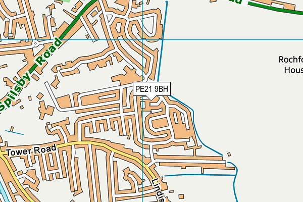 PE21 9BH map - OS VectorMap District (Ordnance Survey)