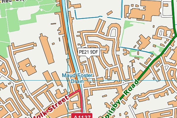 PE21 9DF map - OS VectorMap District (Ordnance Survey)