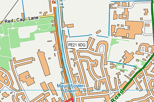 PE21 9DQ map - OS VectorMap District (Ordnance Survey)