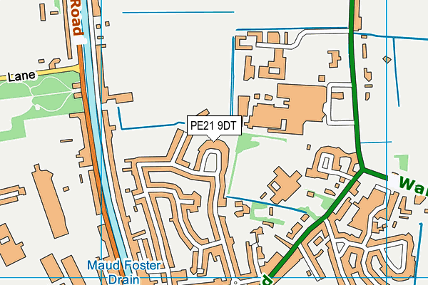 PE21 9DT map - OS VectorMap District (Ordnance Survey)
