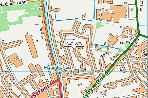 PE21 9DW map - OS VectorMap District (Ordnance Survey)
