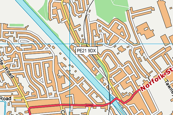 PE21 9DX map - OS VectorMap District (Ordnance Survey)