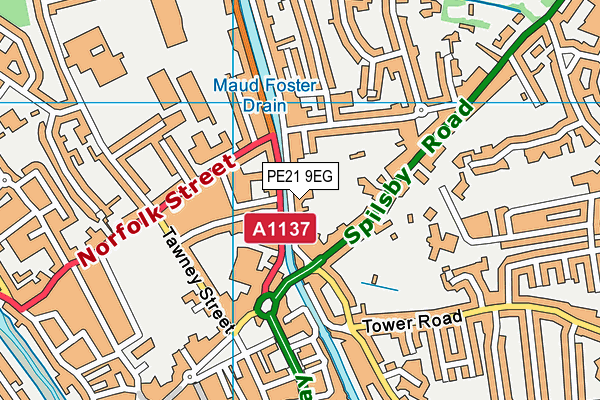 PE21 9EG map - OS VectorMap District (Ordnance Survey)