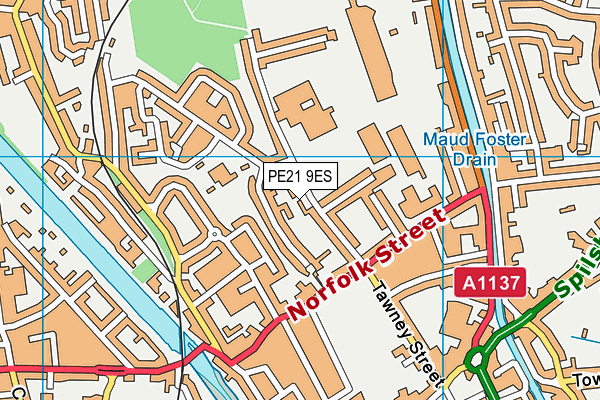 PE21 9ES map - OS VectorMap District (Ordnance Survey)