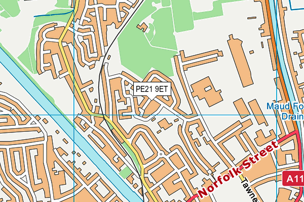 PE21 9ET map - OS VectorMap District (Ordnance Survey)