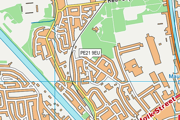 PE21 9EU map - OS VectorMap District (Ordnance Survey)