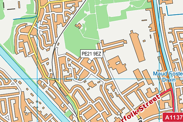PE21 9EZ map - OS VectorMap District (Ordnance Survey)
