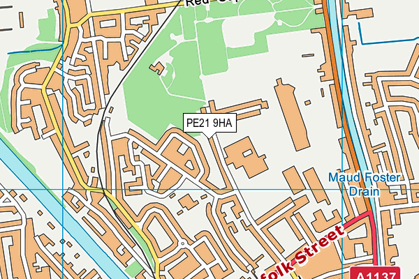 PE21 9HA map - OS VectorMap District (Ordnance Survey)