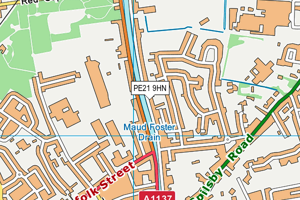 PE21 9HN map - OS VectorMap District (Ordnance Survey)