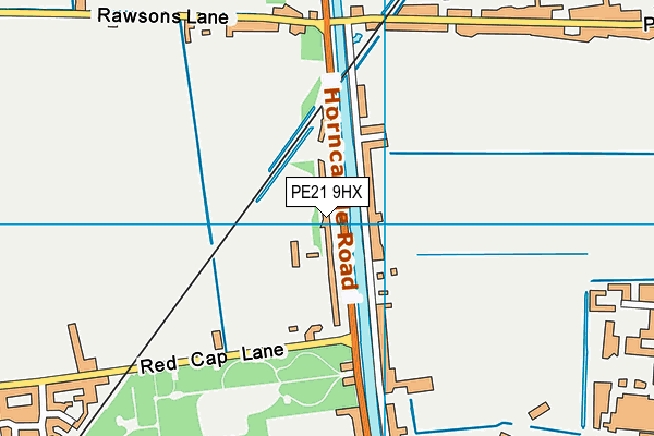 PE21 9HX map - OS VectorMap District (Ordnance Survey)