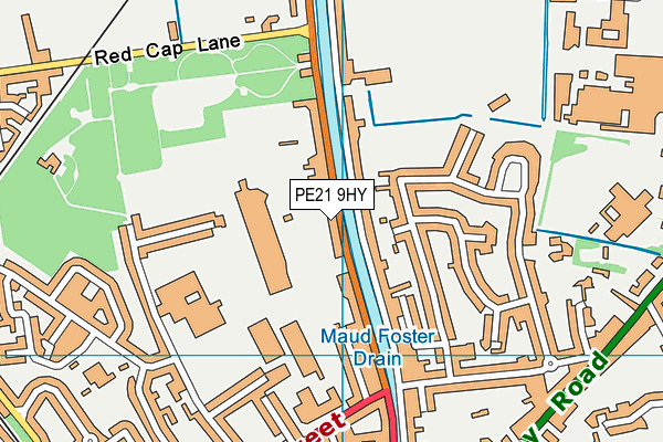 PE21 9HY map - OS VectorMap District (Ordnance Survey)