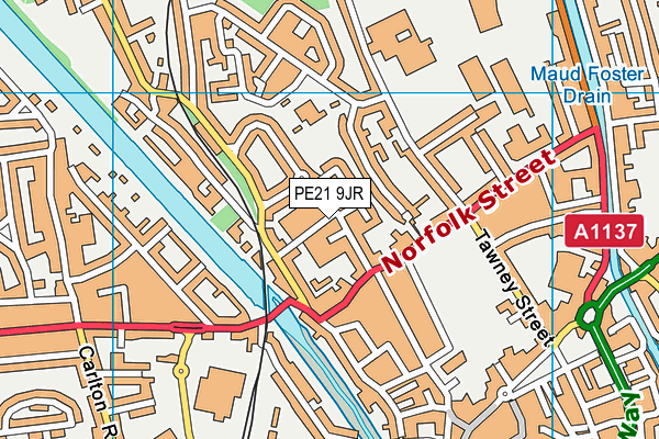 PE21 9JR map - OS VectorMap District (Ordnance Survey)