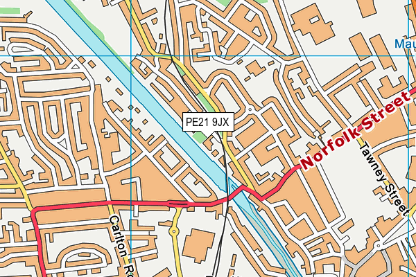 PE21 9JX map - OS VectorMap District (Ordnance Survey)