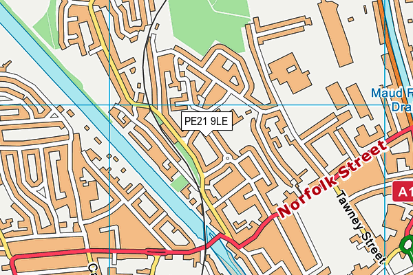 PE21 9LE map - OS VectorMap District (Ordnance Survey)