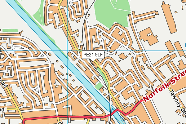 PE21 9LF map - OS VectorMap District (Ordnance Survey)