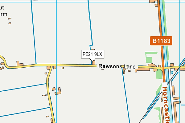 PE21 9LX map - OS VectorMap District (Ordnance Survey)