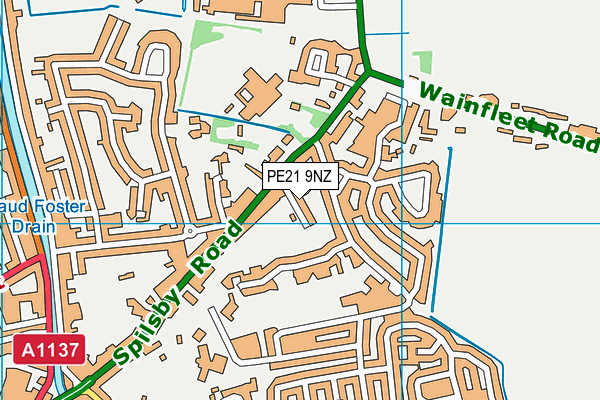PE21 9NZ map - OS VectorMap District (Ordnance Survey)