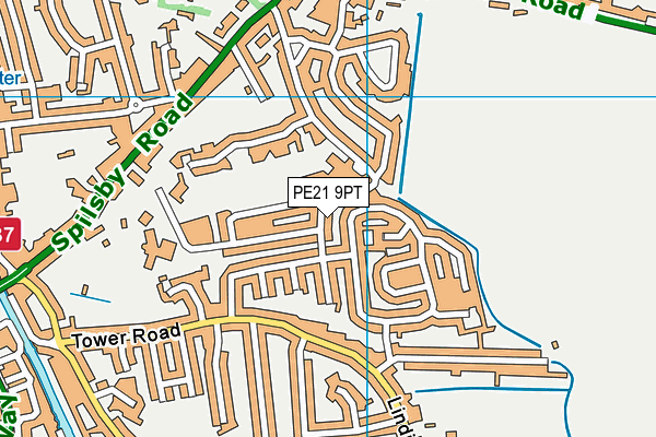 PE21 9PT map - OS VectorMap District (Ordnance Survey)