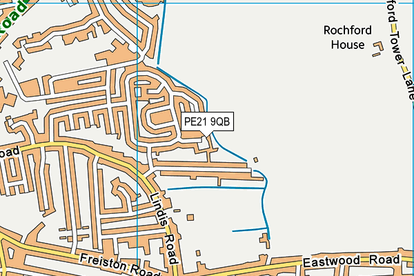 PE21 9QB map - OS VectorMap District (Ordnance Survey)