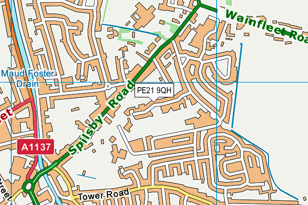 PE21 9QH map - OS VectorMap District (Ordnance Survey)