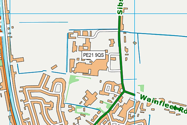 PE21 9QS map - OS VectorMap District (Ordnance Survey)