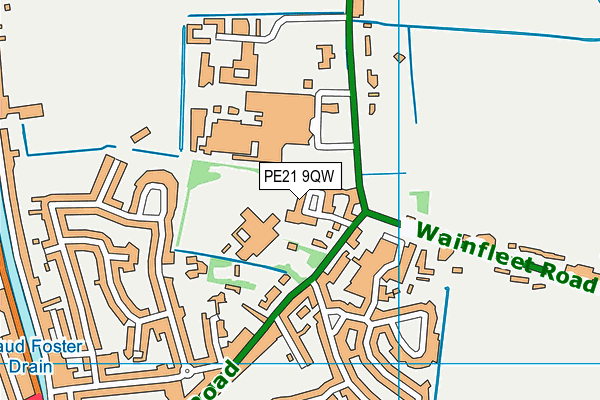 PE21 9QW map - OS VectorMap District (Ordnance Survey)