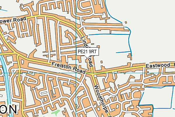 PE21 9RT map - OS VectorMap District (Ordnance Survey)