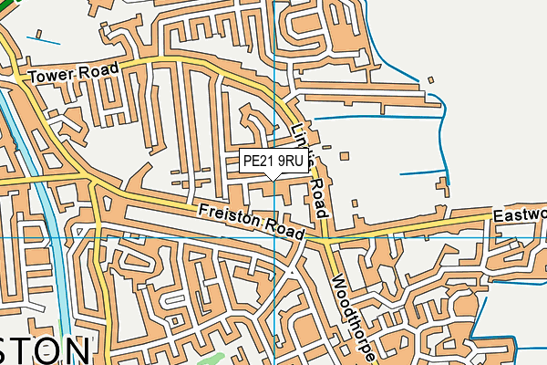 PE21 9RU map - OS VectorMap District (Ordnance Survey)