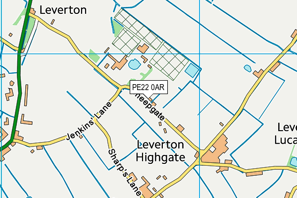 PE22 0AR map - OS VectorMap District (Ordnance Survey)