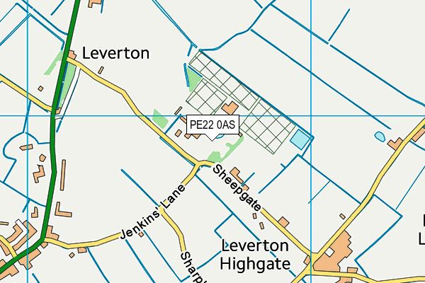 PE22 0AS map - OS VectorMap District (Ordnance Survey)