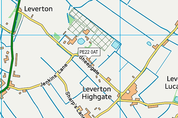 PE22 0AT map - OS VectorMap District (Ordnance Survey)