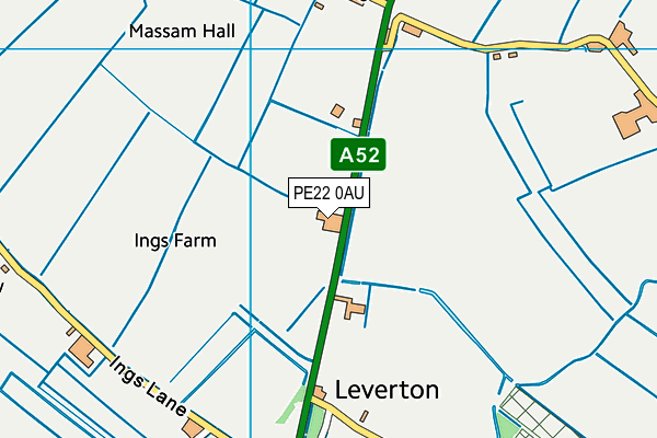 PE22 0AU map - OS VectorMap District (Ordnance Survey)