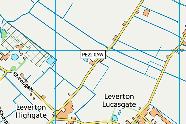 PE22 0AW map - OS VectorMap District (Ordnance Survey)