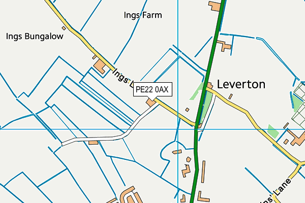 PE22 0AX map - OS VectorMap District (Ordnance Survey)