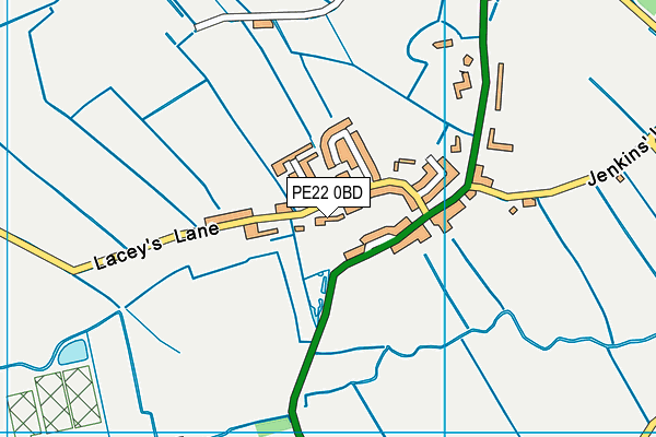 PE22 0BD map - OS VectorMap District (Ordnance Survey)