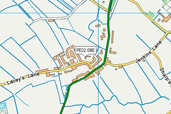 PE22 0BE map - OS VectorMap District (Ordnance Survey)