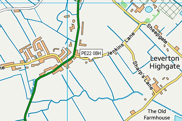 PE22 0BH map - OS VectorMap District (Ordnance Survey)