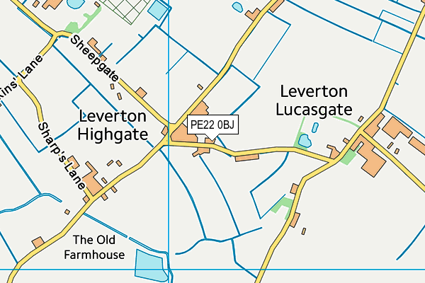 PE22 0BJ map - OS VectorMap District (Ordnance Survey)