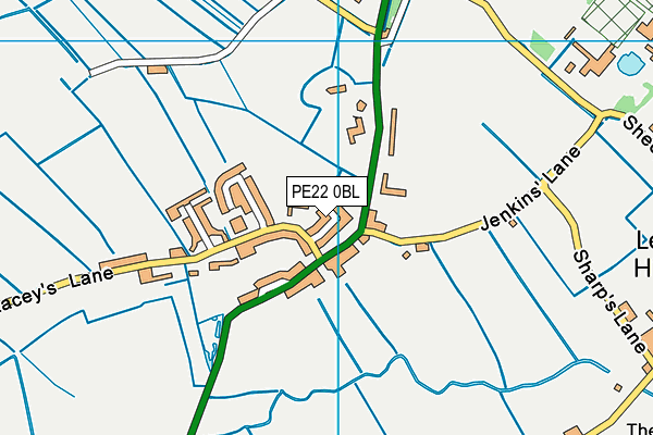 PE22 0BL map - OS VectorMap District (Ordnance Survey)