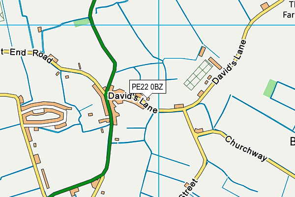 PE22 0BZ map - OS VectorMap District (Ordnance Survey)